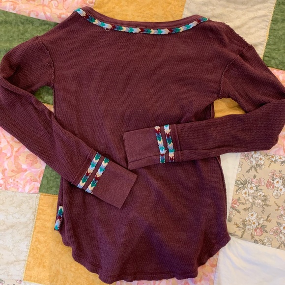 Free People Rainbow Thermal in Wine - Picture 4 of 5
